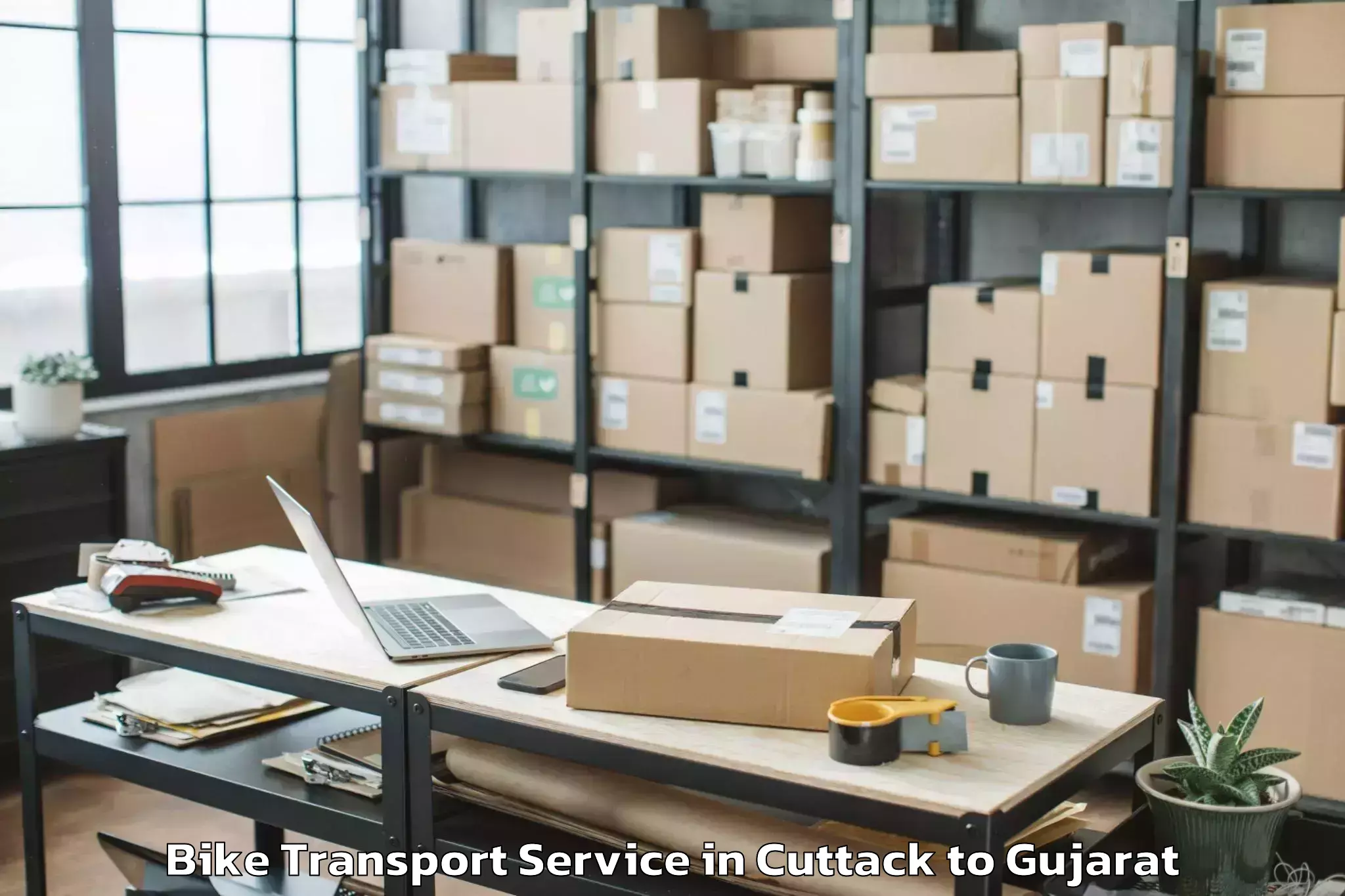 Quality Cuttack to Waghai Bike Transport